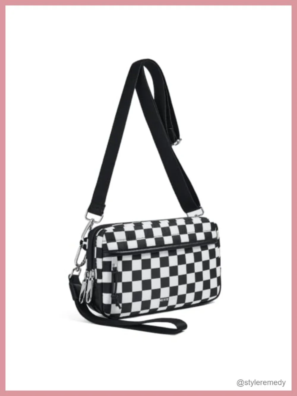 4-in-1 Small Crossbody Bag Wristlet Women Nylon Anti-Theft Zipper Adjustable